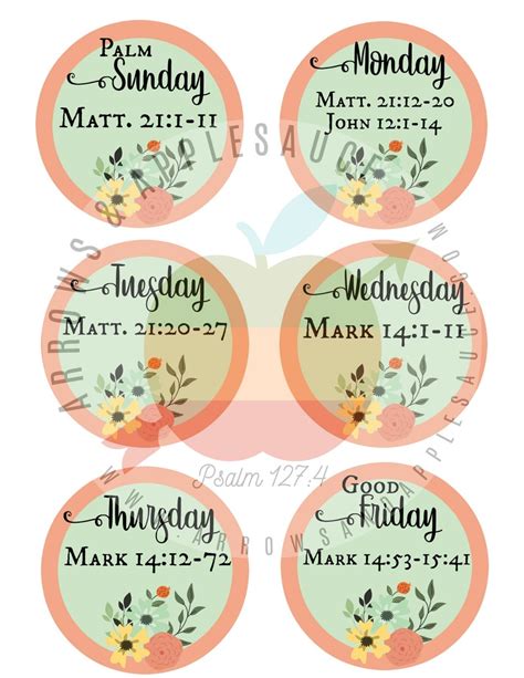 Easter Holy Week Countdown Printable Banner And Bible Verses Etsy