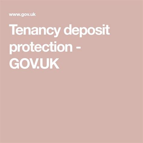 Tenancy Deposit Protection Gov Uk Protection Deposit Being A Landlord