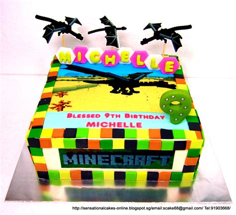 The Sensational Cakes Minecrafte Ender Dragon Cake Singapore