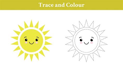 Trace And Color Sun 2243139 Vector Art At Vecteezy