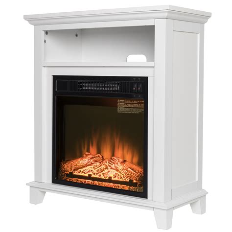 Akdy Fp0092 27 Electric Fireplace Freestanding White Wooden Mantel