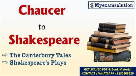 Chaucer To Shakespeare A Journey Through English Literature My Exam