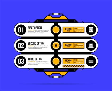 Premium Vector Hi Tech Template With Four Options In Techno Style