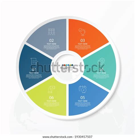 Basic Circle Infographic Template 6 Steps Stock Vector Royalty Free