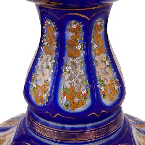 Large Pair Of Antique Parcel Gilt Bohemian Glass Vases Mayfair Gallery