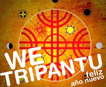 We tripantu o wüñoy tripantu es la celebración del año nuevo mapuche que se realiza en el solsticio de invierno austral (el día más corto del año en el hemisferio sur) entre el 21 y el 24 de junio. Centro Cultural de Lautaro: NOCHE DE WE TRIPANTU MAPUCHE