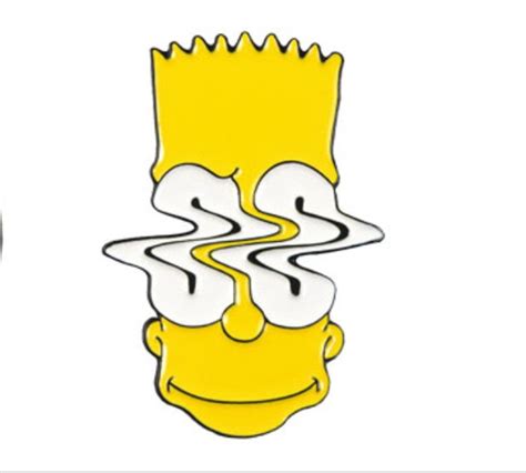 The Simpsons Bart Simpson Trippy Eyes Wave Enamel Pin Brooch Etsy