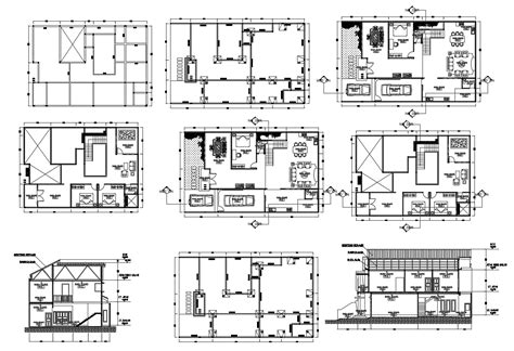 Storey House Plan Complete Construction Drawing Cad Files Dwg Files