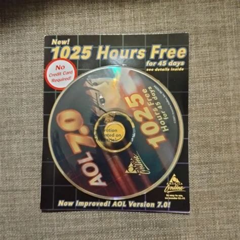 Aol America Online Version 70 Installation Cd Disc 1000 1025 Hours