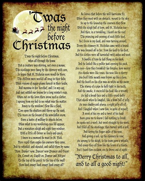 Twas The Night Before Christmas Poem Digital Art By Ginny Gaura Pixels