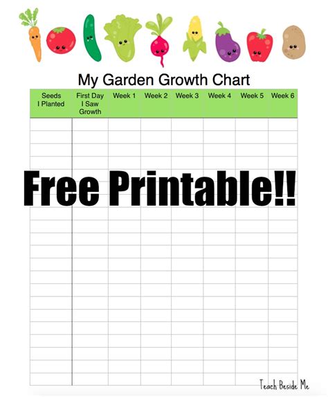 Free My Garden Growth Printable Chart