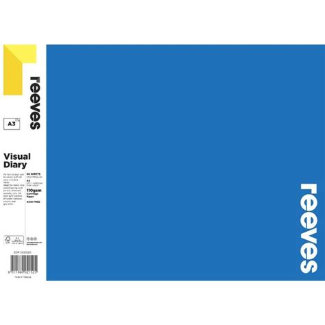 Reeves Visual Art Diary 110gsm 60 Sheets A3 Blue Officeworks