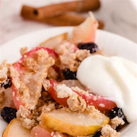 Fall Fruit Breakfast Crumble Butter With A Side Of Bread