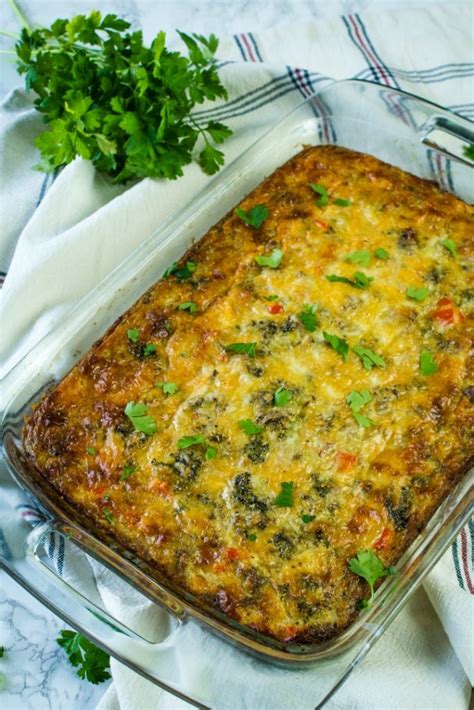 Low Carb Breakfast Casserole Recipe With Sausage And Broccoli • Holistic Yum
