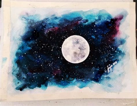 Easy Full Moon Watercolor Painting Tutor Craftyjajas Column