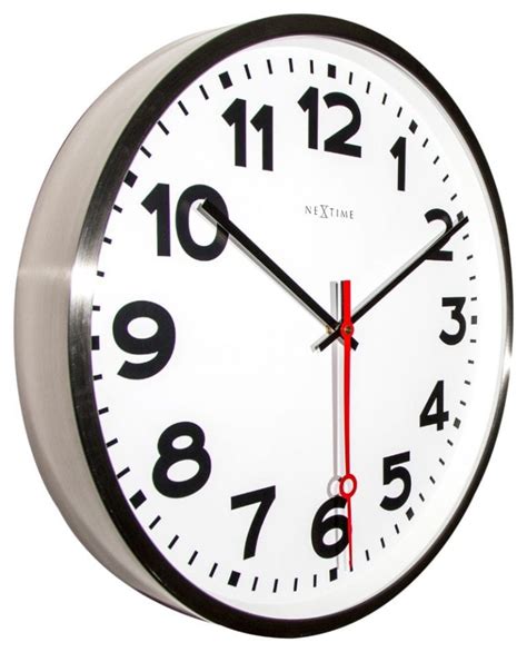 Large Stainless Steel Super Station Number Wall Clock The Clock Store