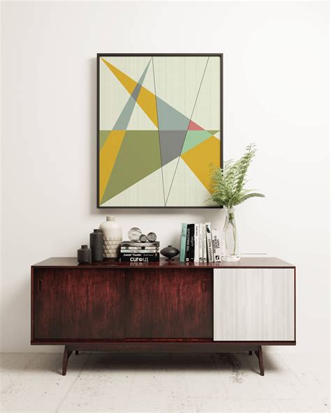 Mcm01 Mid Century Modern Geometric Triangles Graphic Design Art Print