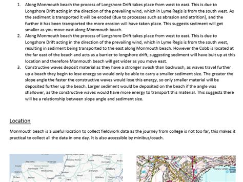 Example Gcsea Level Geography Coursework Coastal Landscapes