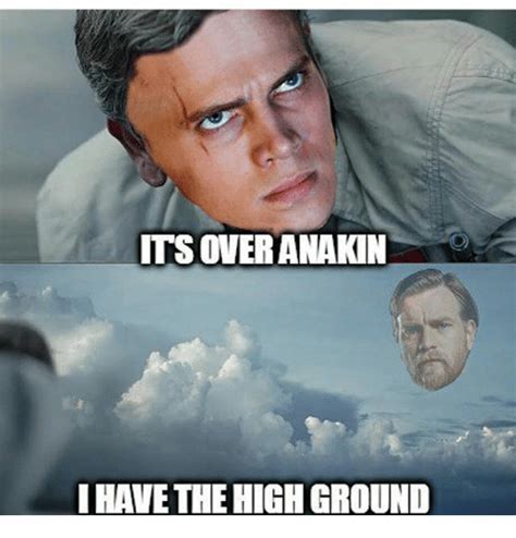 (v.) to grow or accumulate over time; ITS OVERANAKIN I HAVE THE HIGH GROUND | Meme on SIZZLE