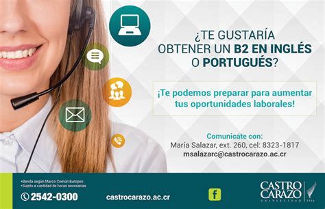 ¡obtené Un Nivel Avanzado En Inglés O Portugués Universidad Castro