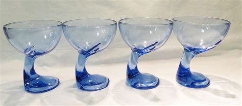 Bormioli Rocco Jerba Dessert Bowls Goblet Set Of 4 Blue Sapphire Glass