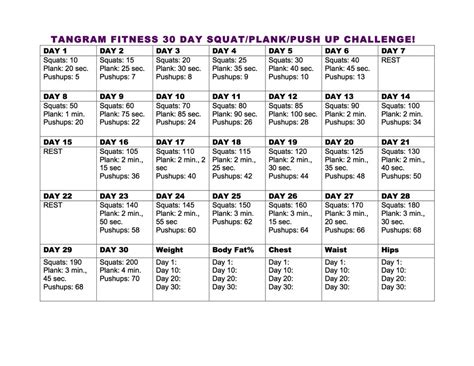 November Squatplankpush Up Challenge — Tangram Wellness