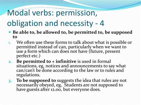 Ppt Modal Verbs Permission Obligation And Necessity Powerpoint Presentation Id