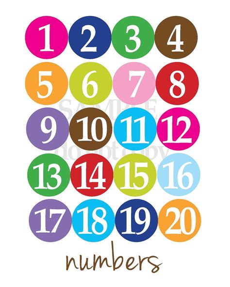 Numbers Poster For Kids 500 Via Etsy Numbers For Kids Numbers