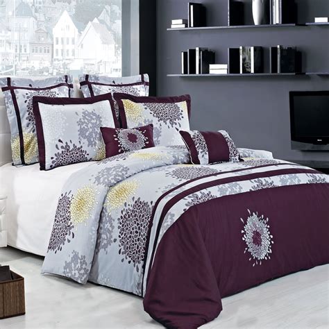 Soft 100 Cotton 8 Pc Complete Duvet Cover Bedding Set With Down