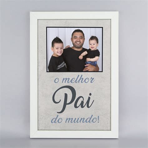 Quadro Pai Personalizado Com Sua Foto Presente Dia Dos Pais X Cm Com Moldura ComemorativoDia