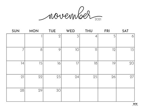 November 2021 Calendar Free Printable Calendar Templates Free