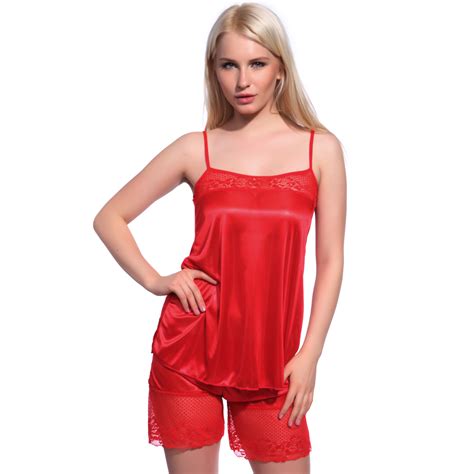 Silky Satin Lace Camisole Cami French Knickers And Robe Sleepwear Set