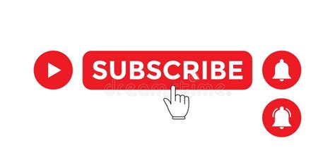 Subscribe Button Vector For Channel In Trendy Flat Style Isolated On