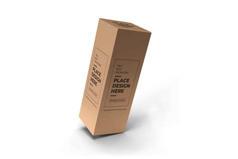Tall Box Packaging D Mockup Template Photoshop