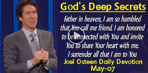 Joel Osteen May 07 2022 Daily Devotional Gods Deep Secrets