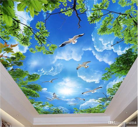 3d Ceiling Murals Wallpaper Custom Photo Non Woven Wall Murals