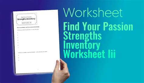 Plr Worksheets Find Your Passion Strengths Inventory Worksheet Iii Plrme