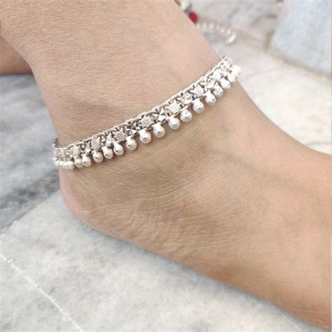 Silver Anklet Indian Style Anklet 925 Sterling Silver Girls Etsy