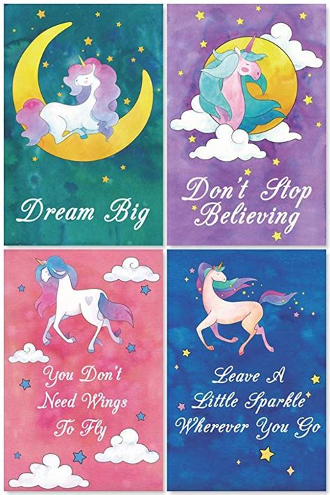 L And O Goods Unicorn Posters For Girls Bedroom Unicorn