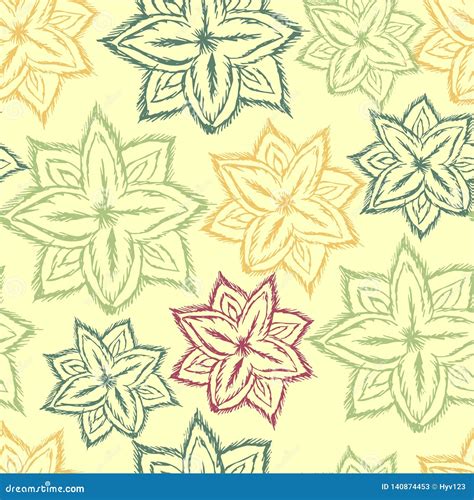 Abstract Elegance Seamless Pattern With Floral Stock Illustration