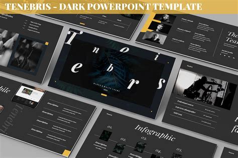 Tenebris Dark Powerpoint Template Presentation Templates Envato