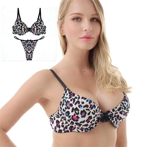 buy women s bra leopard printed sexy lady s bra thong sets push up brassiere