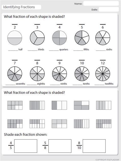Identifying Fractions Studyladder Interactive Learning Games