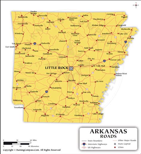 Arkansas Road Map With Interstate Highways And Us Highways