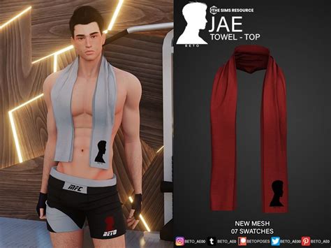 Jae Towel Everyday Betoae0 Male Cc Sims 4 Clothing The Sims 4
