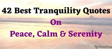 42 Best Tranquility Quotes On Peace Calm And Serenity 2022 Trytutorial