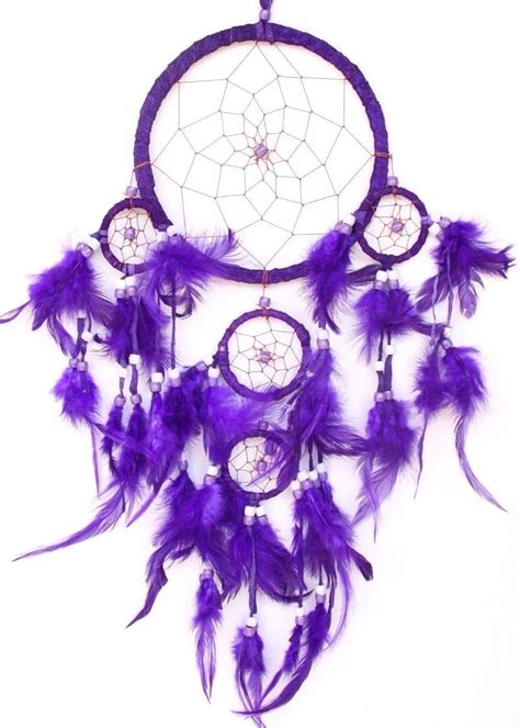 Purple Dream Catcher Handmade W Leather And Feather Car Wall Decor Qty