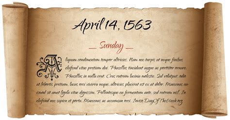 What Day Of The Week Was April 14 1563