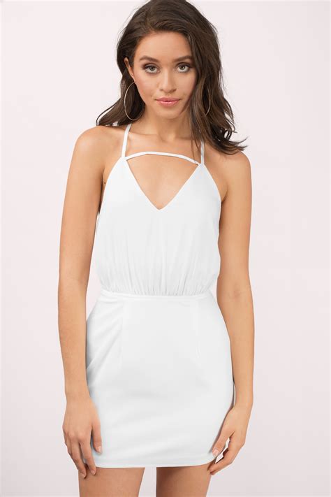 White Dress Cut Out Dress Coral Short Dress Bodycon Dress 10