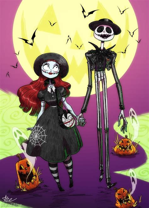 Jack And Sally 5x7 Etsy Nightmare Before Christmas Drawings